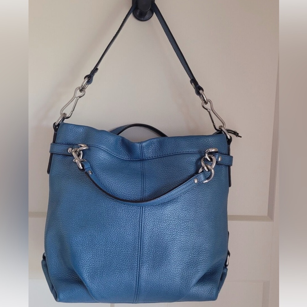 Coach blue leather shoulder bag or satchel bag F17165